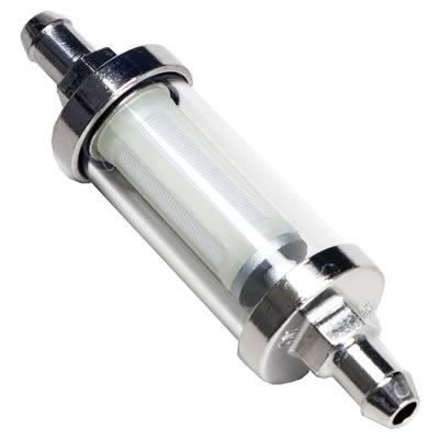 Fuel Filter Clear/Chrome 5 1/16" Inlet and Outlet