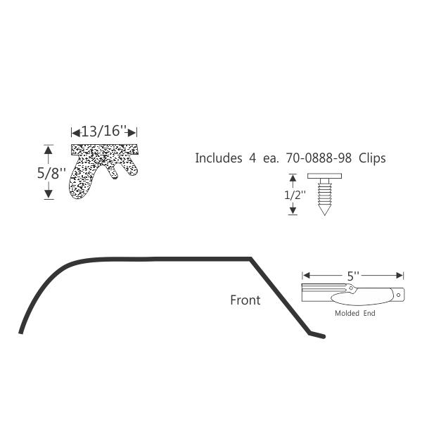 Hardtop roof rail weatherstrip