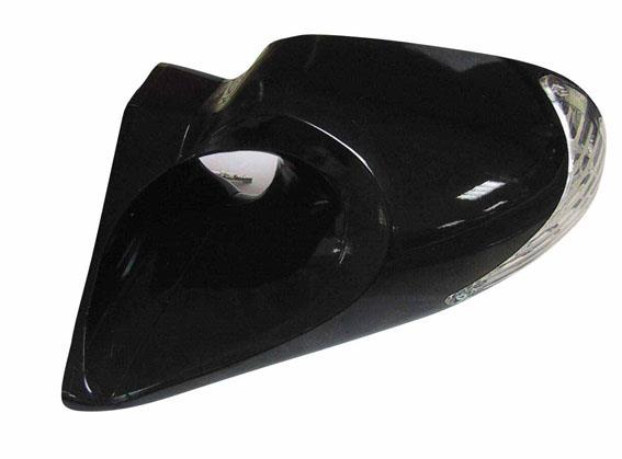 Rear View Mirror K6 Black Manual with Flash