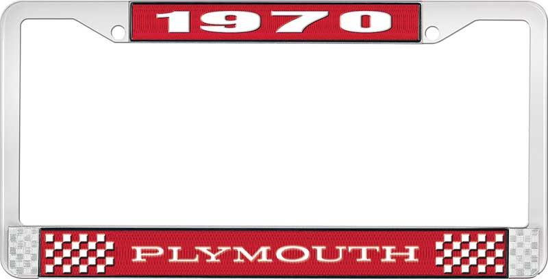 1970 PLYMOUTH LICENSE PLATE FRAME - RED