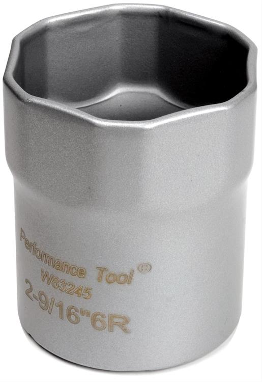 Wheel Bearing Locknut Socket, 2 9/16 in. Size, Steel, Natural, 6-point Rounded, 1/2 in. Drive