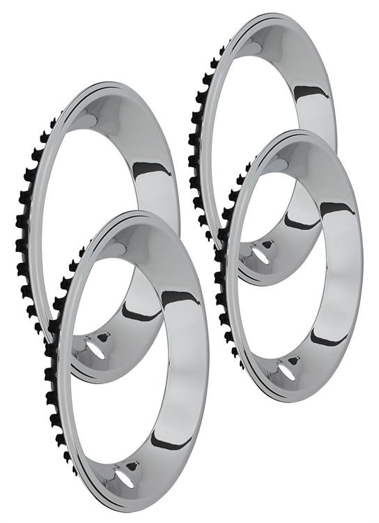 Trim Rings, 15"x7" Rally Wheel, Square Lip, Chromed Stainless Steel