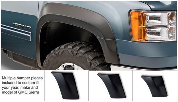 Fender Flares, Extend-A-Fender, Front, Rear, Black, Dura-Flex Thermoplastic, GMC, Pickup, Set of 4