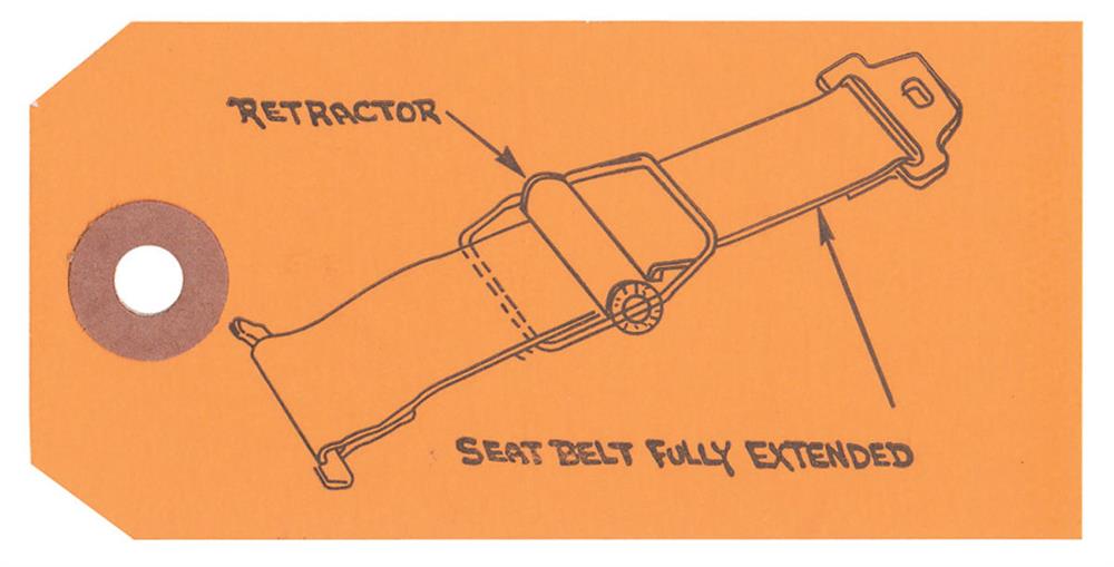 Tag, Seat Belt Instruction, 1960-66 GM Cars