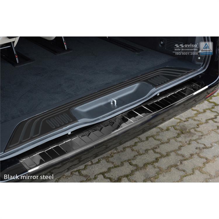 Zwart-Chroom RVS Achterbumperprotector passend voor Mercedes Vito / V-Klasse 2014-2019 & Facelift 2019- 'Ribs'