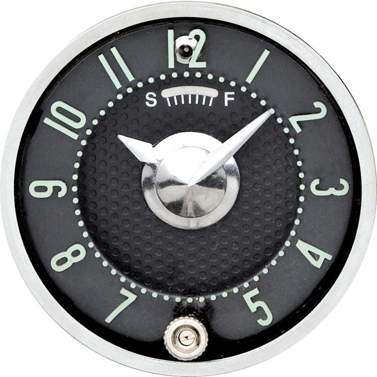 1955-56 Fullsize 1958-62 Corvette In-Dash Clock With Quartz Movement Black Face