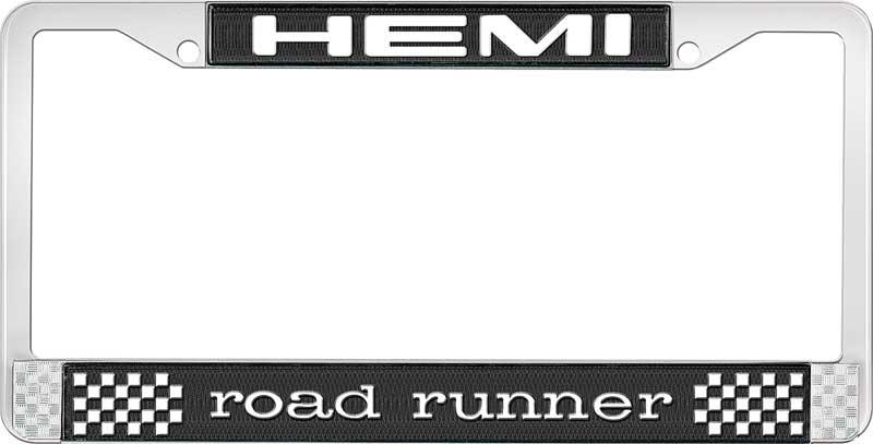 HEMI ROAD RUNNER LICENSE PLATE FRAME - BLACK