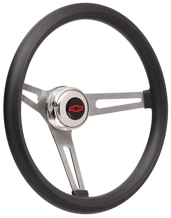 Steering Wheel Kit, 67-68 Chevrolet, Retro Foam, Tall Cap, Red Bowtie