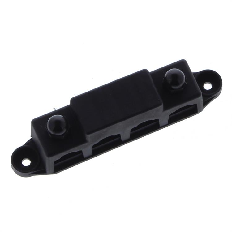 Power Distribution Block, Black, 4-wire connector, 0.375 in. Studs, 250 Amp