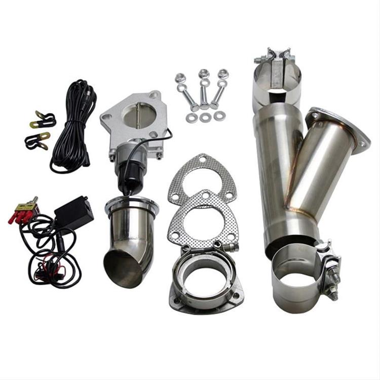 Exhaust Cutout, Electric, Aluminum, Bolt-On, 2,5 in. Diameter, Kit
