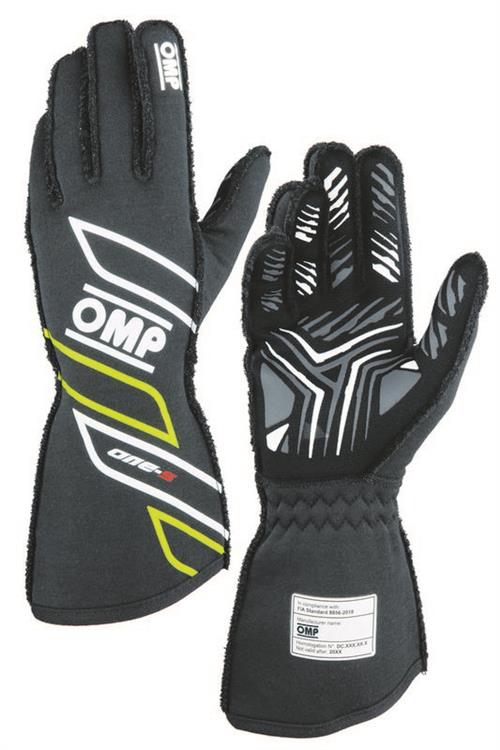 ONE-S GLOVES my2025 FIA 8856-2018 ANTHRACITE / FLUO YELLOW SZ. L