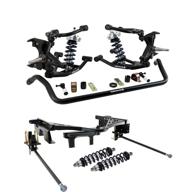 Suspension Handling Package, 1988-98 Chevy/GMC C1500 Complete Coilover System, Tubular Control Arms, Steel, Black Powdercoated, Kit