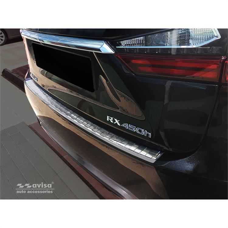 Stainless Steel Rear bumper protector suitable for Lexus RX 2015- 'Ribs'