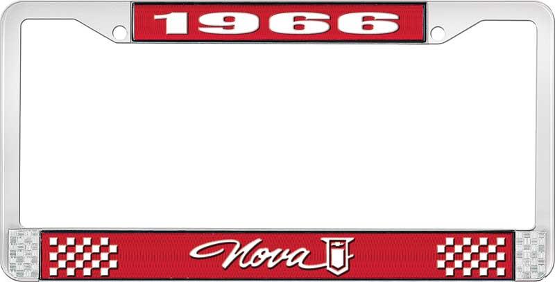 1966 NOVA LICENSE PLATE FRAME STYLE 1 RED