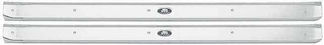 Door Sill Plates, Front, Screw-on, Chrome, Body by Fisher Emblem, Chevy, 2-door, Pair