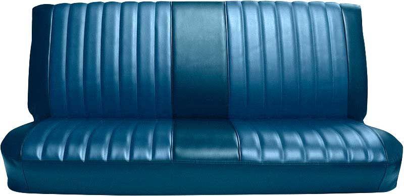 Vinyl/Velour Bench Seat Upholstery Set - medium Blue