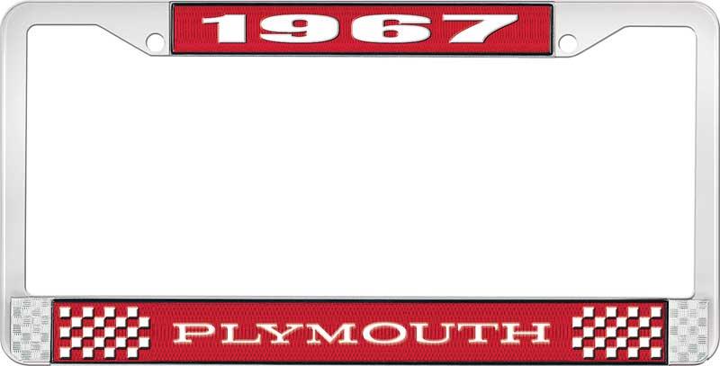 1967 PLYMOUTH LICENSE PLATE FRAME - RED