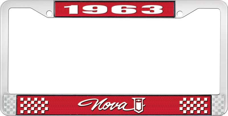 1963 NOVA LICENSE PLATE FRAME STYLE 1 RED