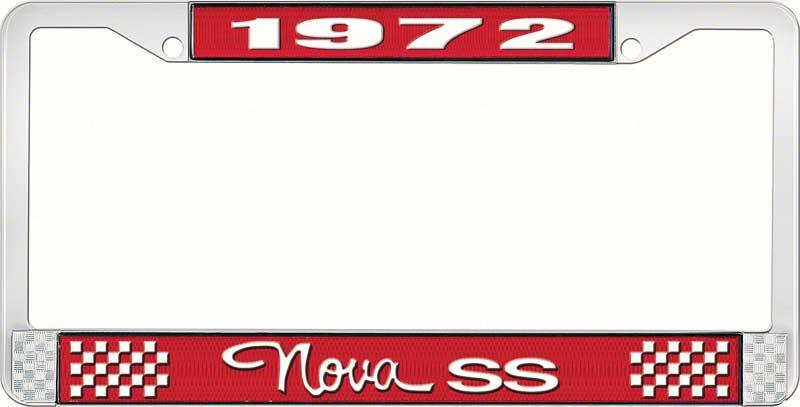 1972 NOVA SS LICENSE PLATE FRAME STYLE 3 RED