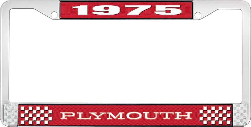 1975 PLYMOUTH LICENSE PLATE FRAME - RED