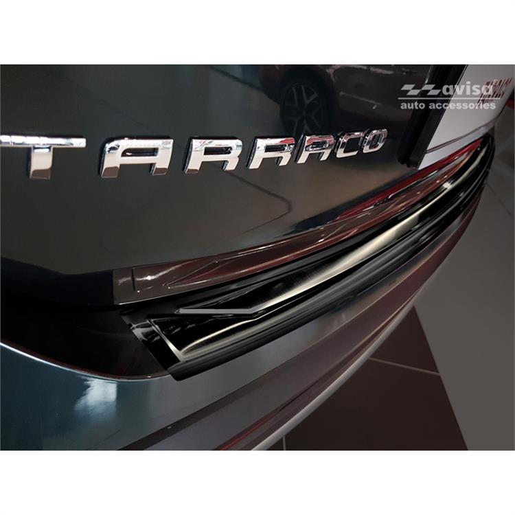 Zwart RVS Achterbumperprotector passend voor Seat Tarraco 2019-