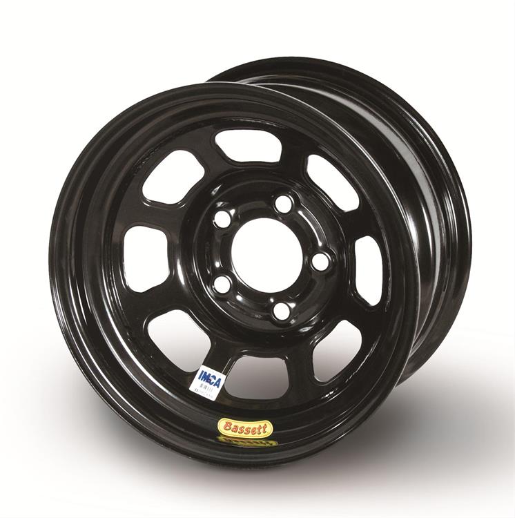 Wheel, 8-Spoke, IMCA/D-Hole, Steel, Gloss Black, 15" x 8.0", 5 x 4.75"