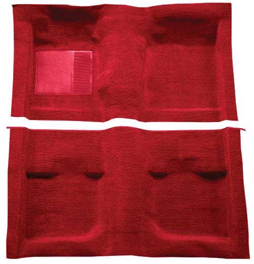 1971-73 Mustang Coupe / Fastback Passenger Area Nylon Loop Carpet with Mass Backing - Medium Red