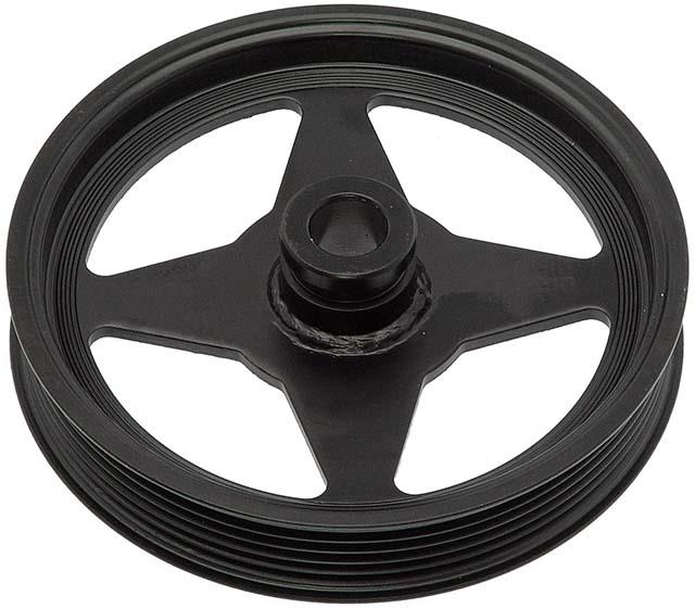 Power Steering Pulley, Serpentine, 6-Groove, Steel, Black, Ford, Lincoln, Mercury, Each