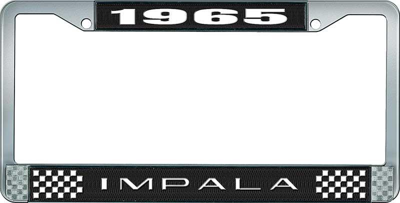 nummerplåtshållare, 1965 IMPALA svart/krom, med vit text