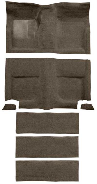 1965-68 Mustang Fastback Loop Carpet with Fold Downs and Mass Backing - Parchment