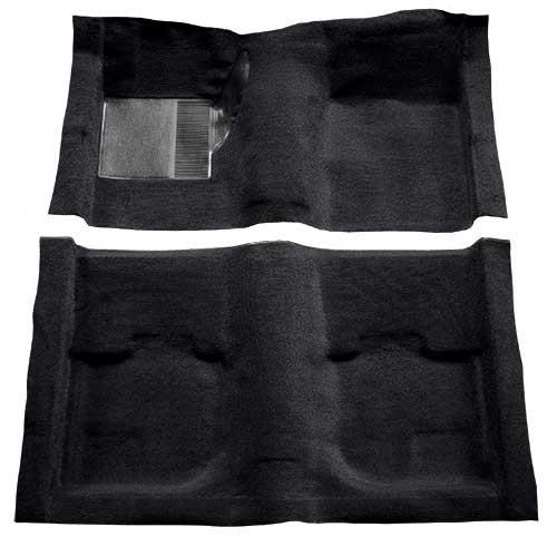 1969-70 Mustang Fastback Nylon Loop Carpet without Fold Downs, with Mass Backing - Black