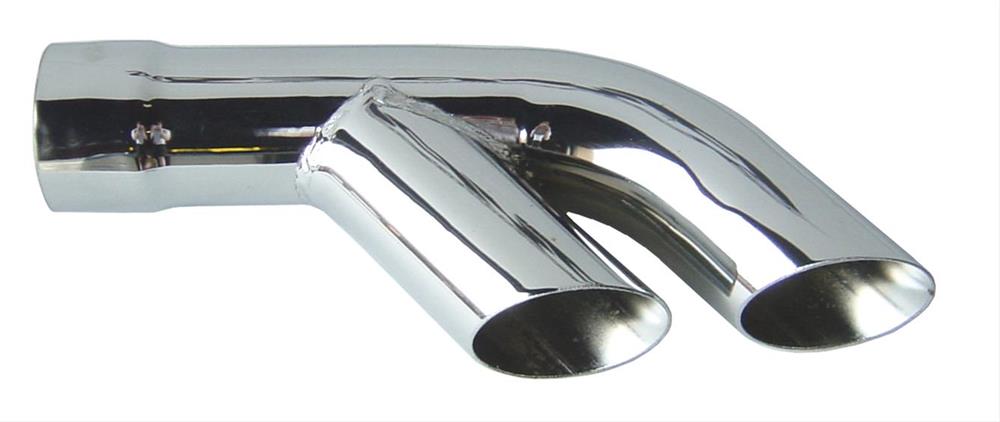 Exhaust Tips, Stainless Steel, Polished, Slant Cut, 2.50" Inlet, 2.25" Dual Outlets