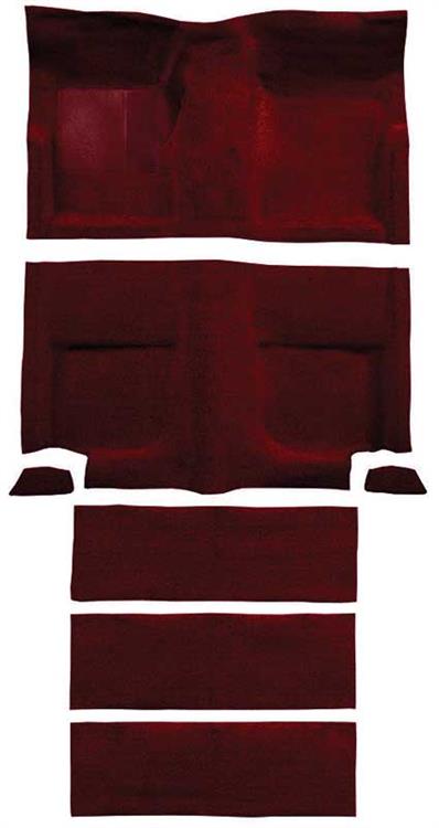 1965-68 Mustang Fastback Passenger Area Loop  Carpet with Fold Downs - Maroon