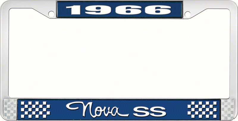 1966 NOVA SS LICENSE PLATE FRAME STYLE 3 BLUE