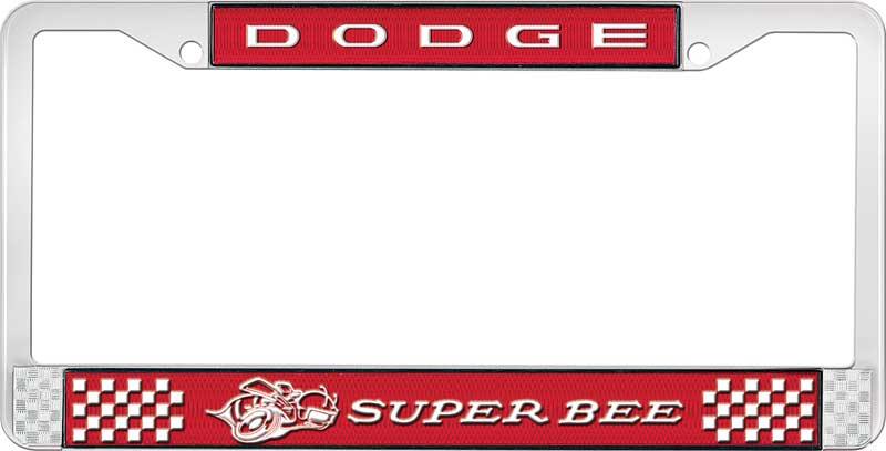 DODGE SUPER BEE LICENSE PLATE FRAME - RED