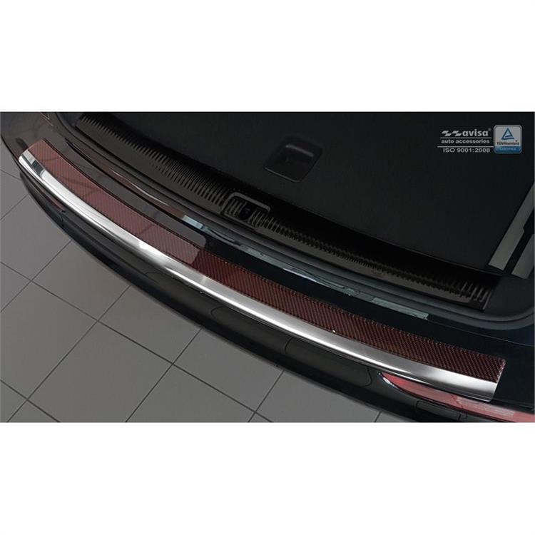 RVS Achterbumperprotector 'Deluxe' Audi Q5 2008-2016 Chroom/Rood-Zwart Carbon