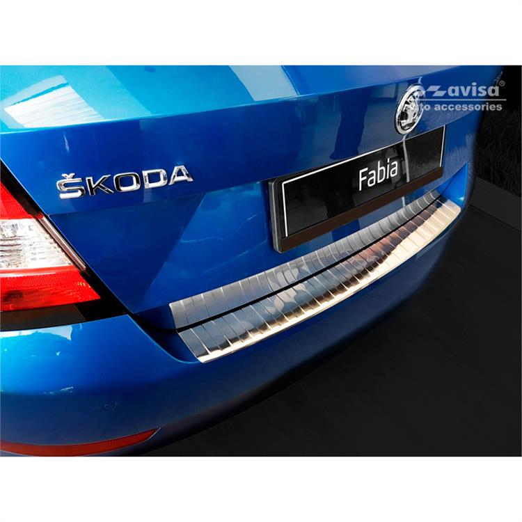 RVS Achterbumperprotector passend voor Skoda Fabia III HB 5-deurs Facelift 2018-2021 'Ribs'