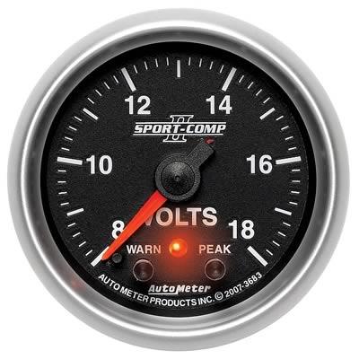 Voltmeter, 52.4mm, 8-18 V, electric