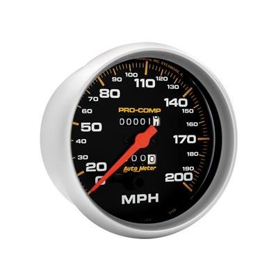 Speedometer 127mm 0-200mph Pro-comp Mechanical