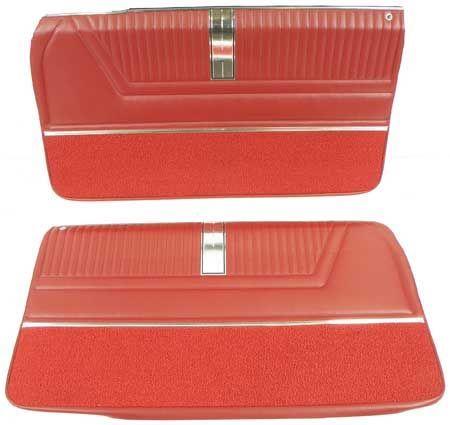 1965 IMPALA SS 2 DOOR COUPE/CONVERTIBLE RED PRE-ASSEMBLED FRONT DOOR PANELS