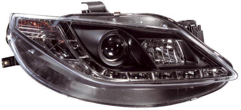 Set Koplampen in DRL-Look passend voor Seat Ibiza 6J 3/5-deurs 2008-2012 - Zwart