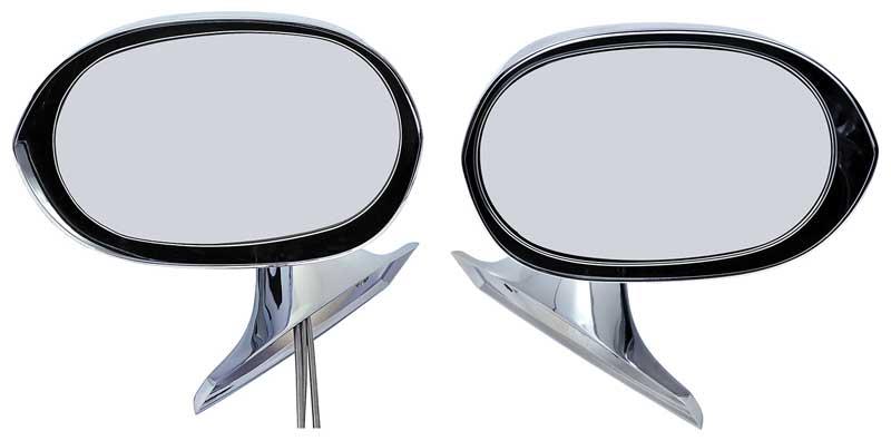Chrome Bullet Outer Door Mirrors Pair