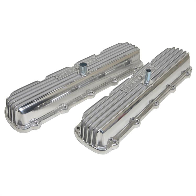 Valve Covers, Stock Height, Cast Aluminum, Polished