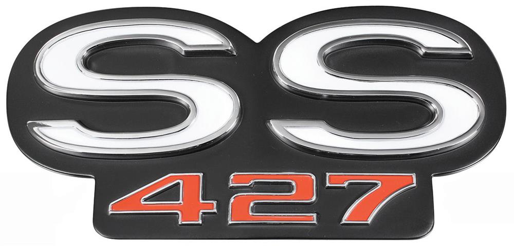 emblem, "SS427" 1966 grill, 1967 bakpanel
