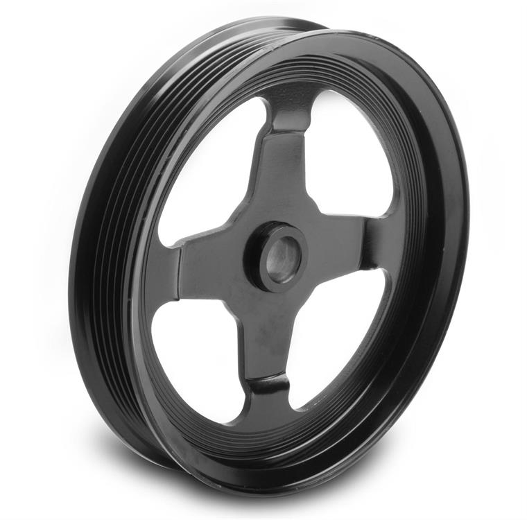 Power Steering Pulley, Serpentine, 6-groove, Steel, Black, 6.700 in. O.D., Chevy, Each