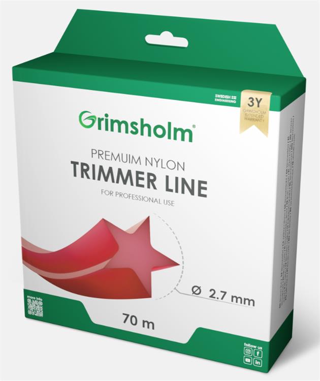 Trimmer line, Star, Red, 2.7mm, 70m