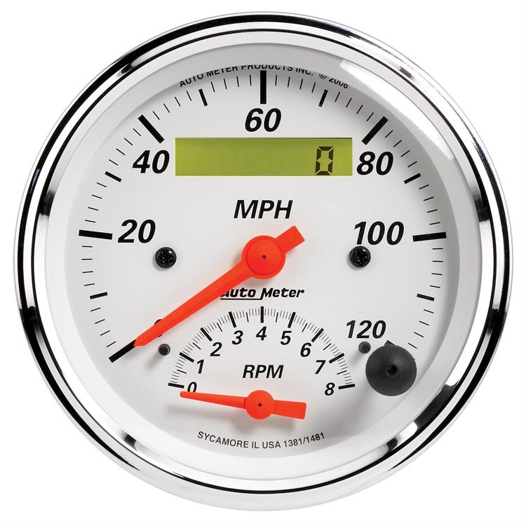 Speedometer with Tachometer 86mm Arctic White Electronic