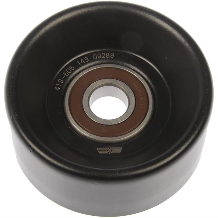 Idler Pulley, Smooth, Steel, Black, Each