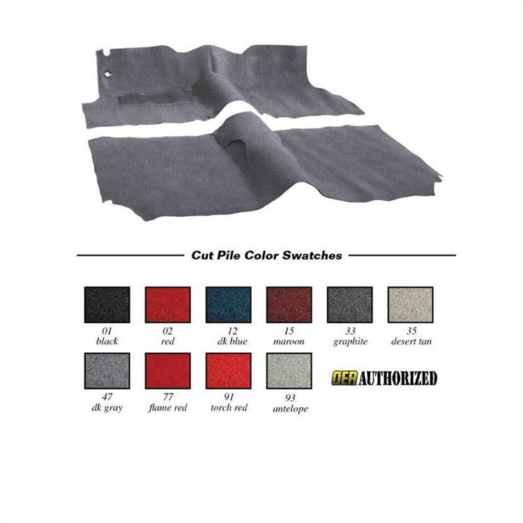 1955-57 CHEVY 2 & 4 DOOR 1-PIECE MOLDED CUT PILE CARPET - GRAPHITE