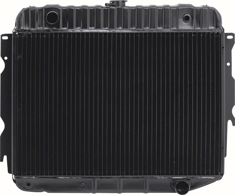 1973 MOPAR B/E-BODY REPLACEMENT 4 ROW COPPER RADIATOR - SMALL BLOCK MANUAL WITH SMOG FITTING
